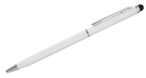 Slim Metal Pens with Stylus - White Color