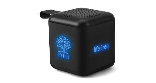 Cube Bluetooth Speaker with Light Up Logo Print