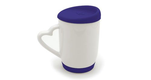 MUGS WITH SILICONE CAP AND BASE BLUE