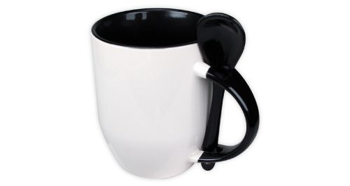 Mug with Spoon Black - 170-BK