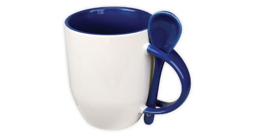 Mug with Spoon - Royal Blue 