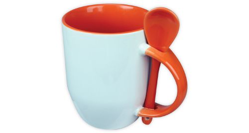 Mug with Spoon - Orange