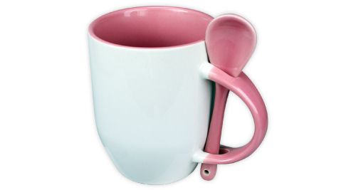 Mug with Spoon - Pink