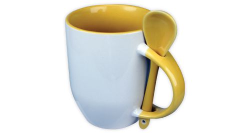 Mug with Spoon - Yellow 
