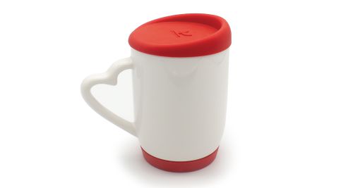 Mug with Silicone Cap and Base RED