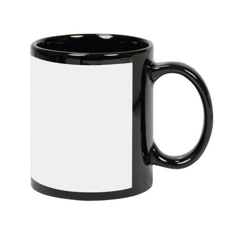 Sublimation Coated Black Mug With White Patch Sublimation Mug