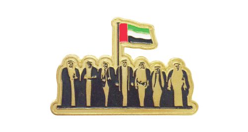 Round Magnet with National Day Badges - Gold