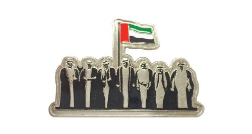 Round Magnet with National Day Badges - Silver