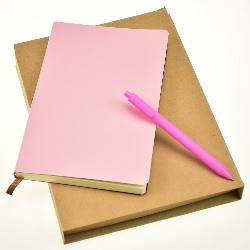 Pink Soft Cover Notebook With Pen