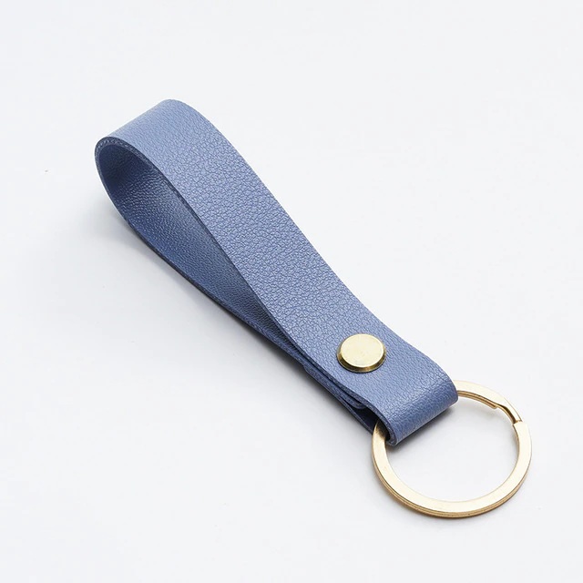Business Gift Leather Key Chain Blue Color Business Gift Leather Key Chain Blue Color