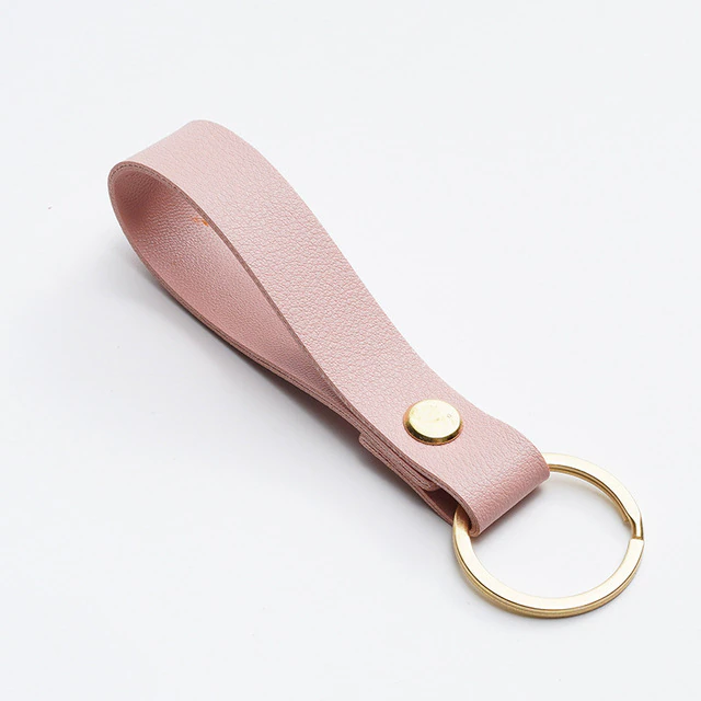 Business Gift Leather Key Chain Light Pink Color Business Gift Leather Key Chain Light Pink Color