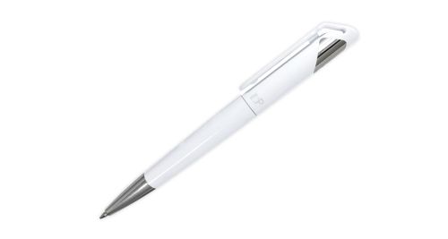 Branded Plastic Pens - Silver