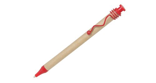Recycle paper pen with wave metal clip - Red