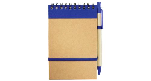 Recycled Notepad with Pen Blue