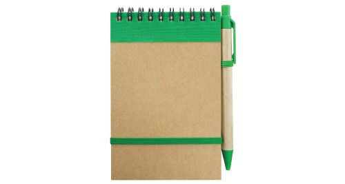 Recycled Notepad with Pen Green