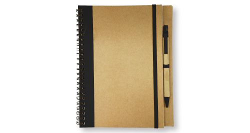 Recycled Notepad with Pen - Black