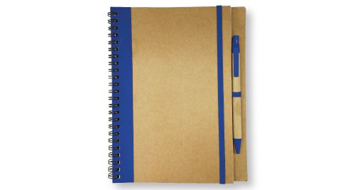 Recycled Notepad with Pen - Blue