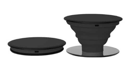 Round Mobile Grip and Stand Black 