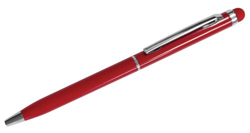 Slim Metal Pens with Stylus - Red Color