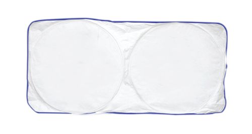 Car Sun Shade - White with Blue Border Car Sun Shade - White with Blue Border