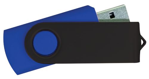 USB Flash Drives - Navy Blue with Black Swivel 4GB