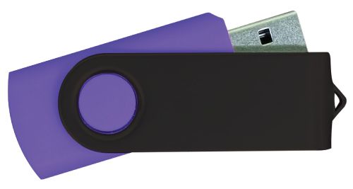 USB Flash Drives - Purple with Black Swivel 8GB