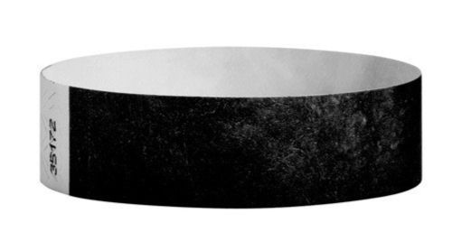 Tyvek Wristbands Black Color