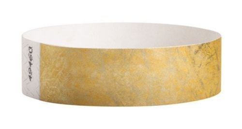 Tyvek Wristbands Gold Color