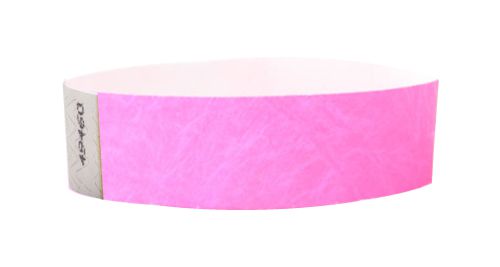 Tyvek Wristbands Neon Pink Color