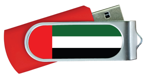UAE Flag Swivel USB Flash Drives Red