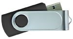 USB Flash Drives Swivel with 1 Side Epoxy Logo - Black 16GB