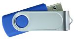 USB Flash Drives Swivel with 1 Side Epoxy Logo - Navy Blue 4GB