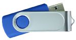 USB Flash Drives Swivel with 1 Side Epoxy Logo - Navy Blue 32GB