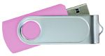 USB Flash Drives Swivel with 1 Side Epoxy Logo - Pink 4GB