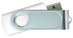 USB Flash Drives Swivel with 1 Side Epoxy Logo - White 4GB