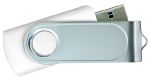 USB Flash Drives Swivel with 1 Side Epoxy Logo - White 8GB