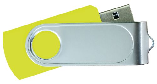 USB Flash Drives Swivel with 1 Side Epoxy Logo - Yellow 16GB