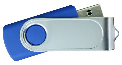 USB Flash Drives with 2 Sides Epoxy Logo - Royal Blue 4GB