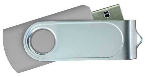 USB Flash Drives with 2 Sides Epoxy Logo - Grey 4GB