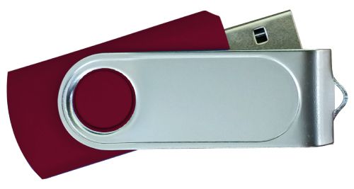 USB Flash Drives with 2 Sides Epoxy Logo - Maroon 8GB