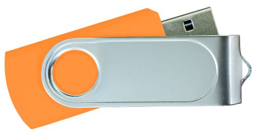USB Flash Drives with 2 Sides Epoxy Logo - Orange 4GB