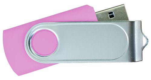 USB Flash Drives with 2 Sides Epoxy Logo - Pink 8GB