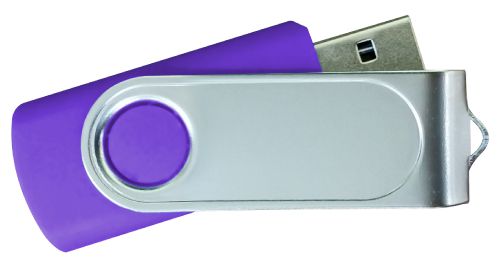 USB Flash Drives with 2 Sides Epoxy Logo - Purple 8GB