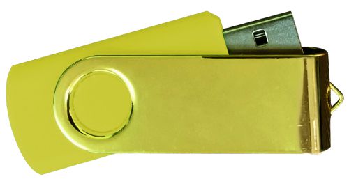 USB Flash Drives Mirror Shiny Gold Swivel - Yellow  4GB