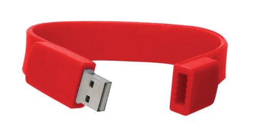 Wristbands USB Flash Drives Red 8GB