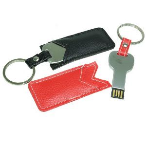 Keychain USB with Leather Case