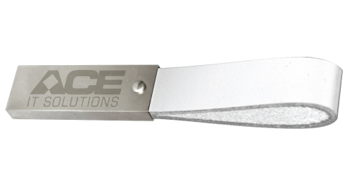 USB Flash Drives with White Leather Strap