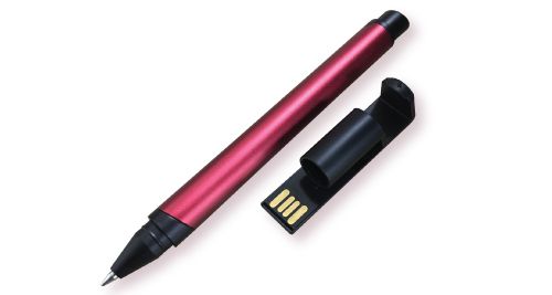 USB Pens with Mobile Stand and Screen Cleaner Maroon Color 4GB