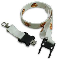 USB Lanyard 2 cm White Color with Hook 4GB USB Lanyard 2 cm White Color with Hook 4GB