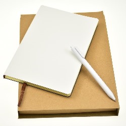 White Soft Cover Notebook With Pen